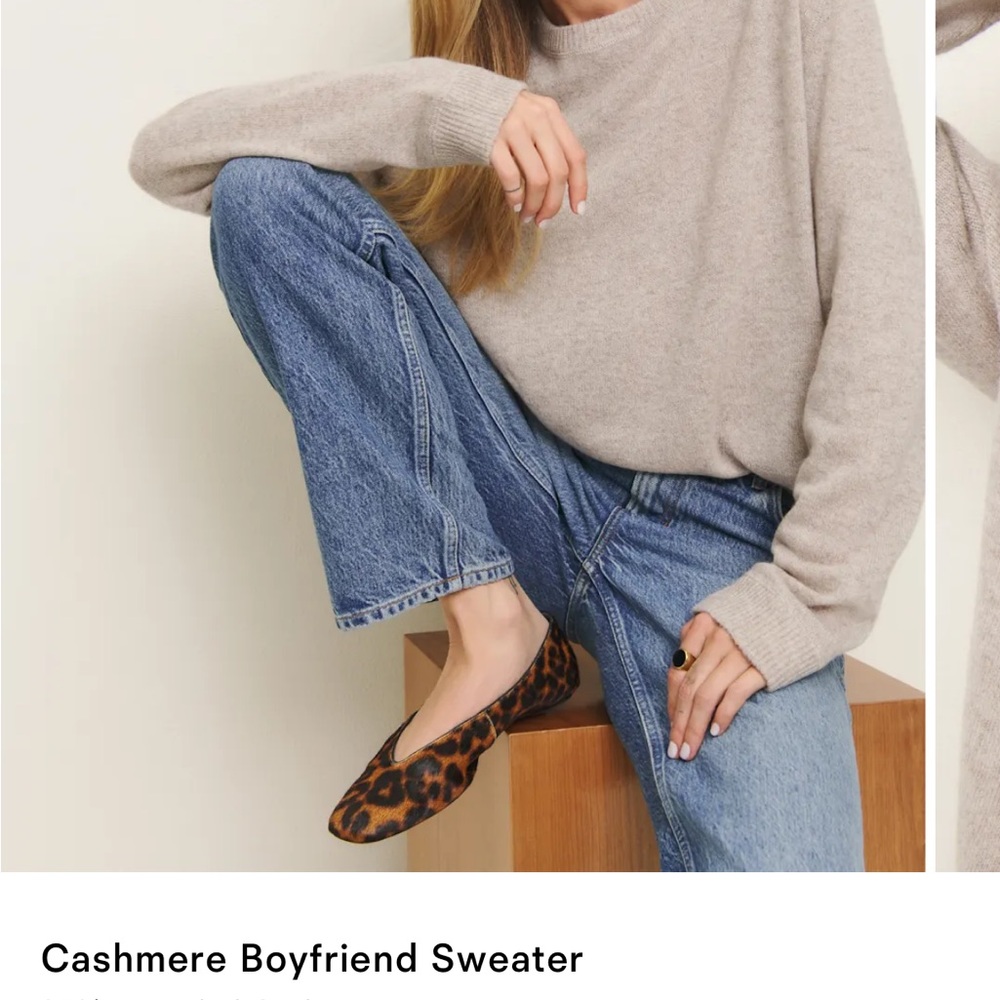 Reformation Cashmere Boyfriend Sweater in Dove XS